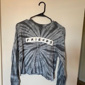 Gray tie-dye friends shirt